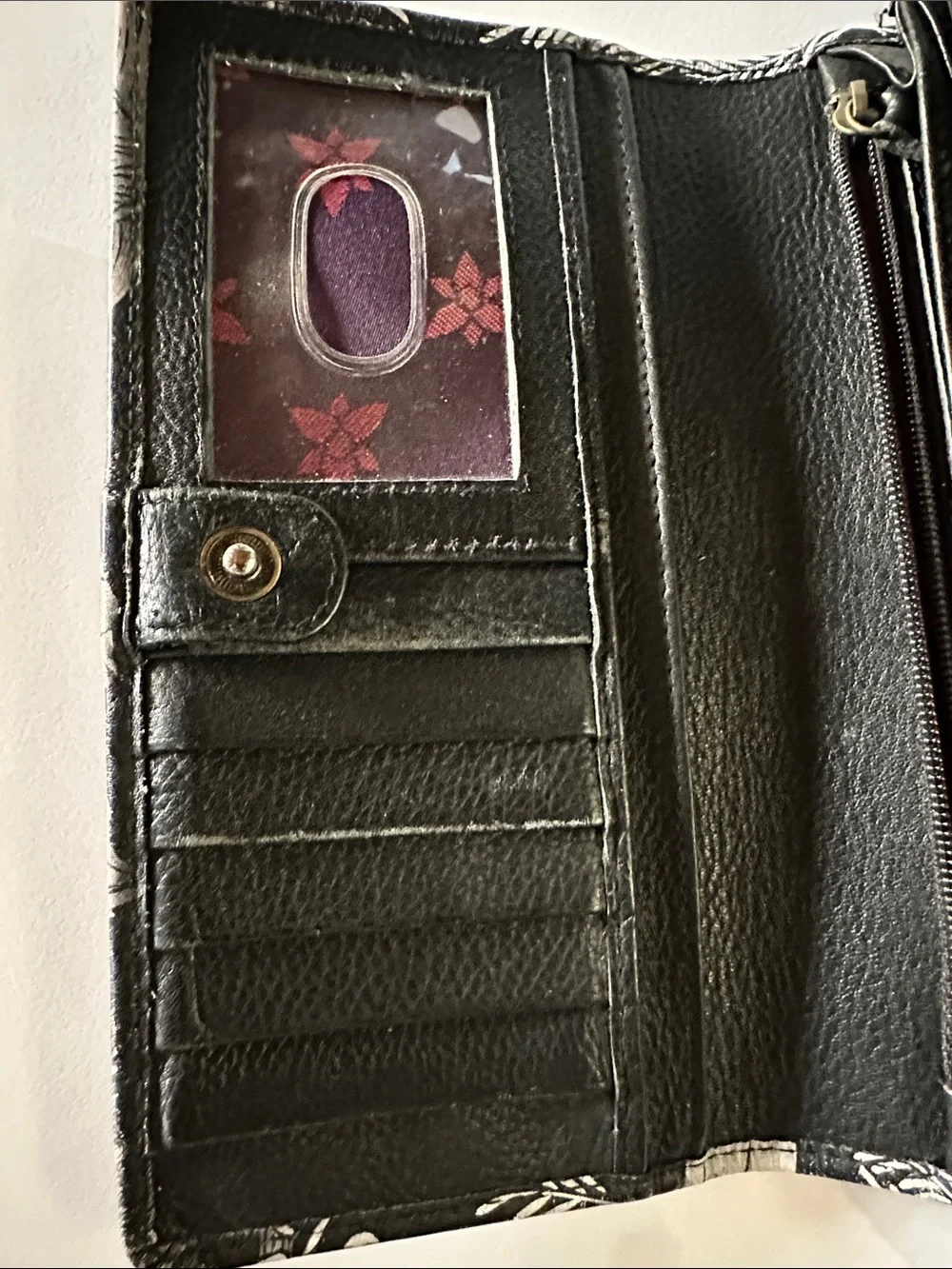 Anuschka Leather Hand Painted Wallet RFID